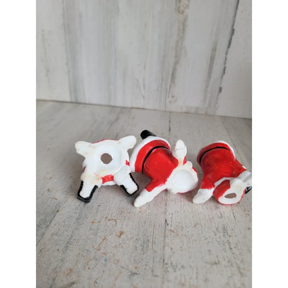 Vintage ceramic tumbling Santa Claus Xmas set funny Unique Home decor figure